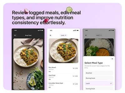 Beet.Health – AI Nutrition Platform | Meal Tracking Flow cleanui diettracking foodlogging healthcareui interactiondesign mealtracking minimal mobileapp mobileui modernui nutritionapp popupui productdesign trackingapp ui uidesign userflow ux uxdesign wellnessapp