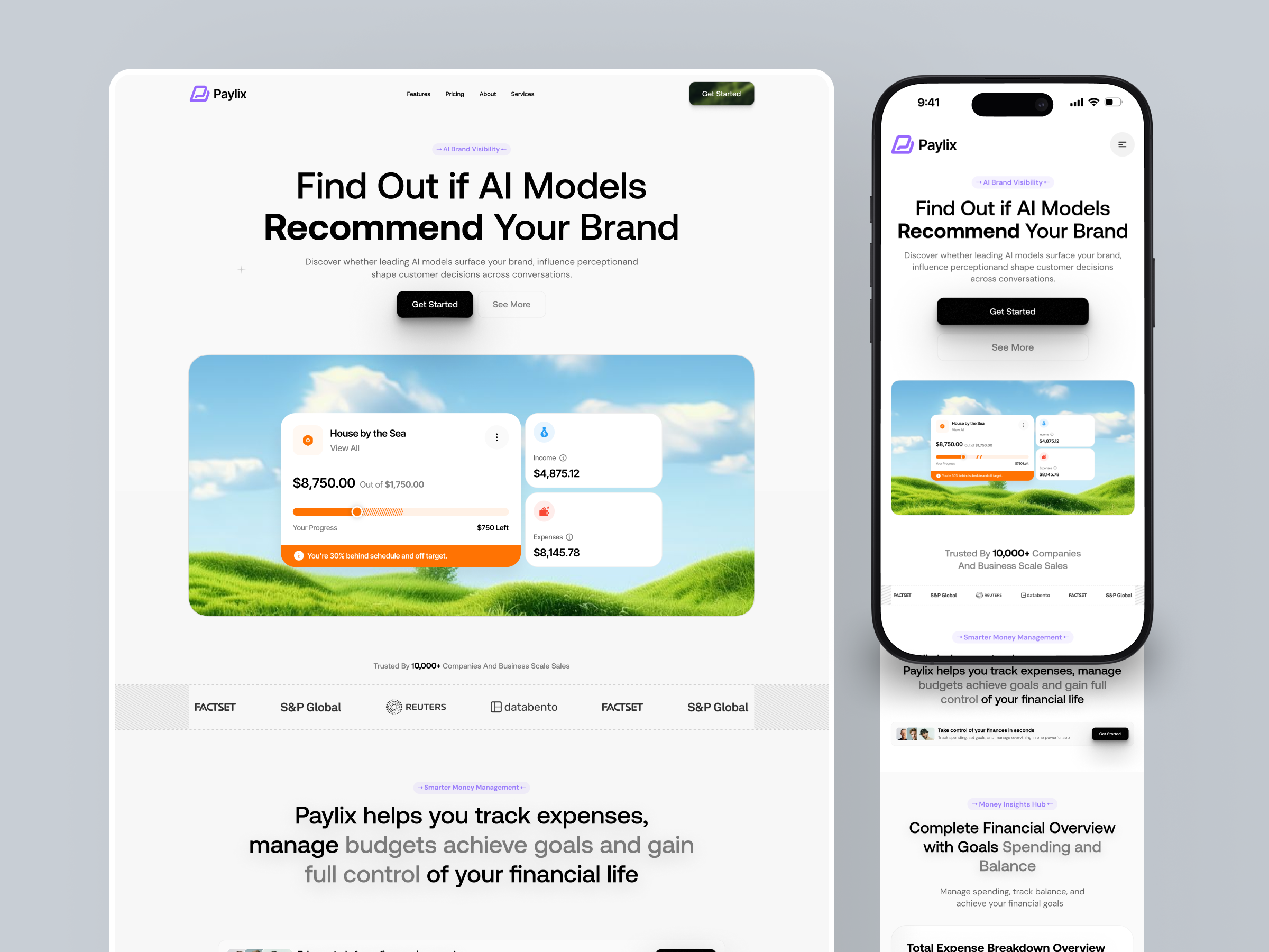 Fintech & Expense Tracker SaaS Landing Page app landing page expense fintech landing landing page product saas tracker web website