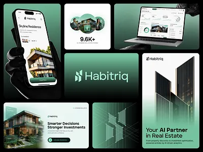 Habitriq - Real Estate Branding bold branding brand guideline brand identity brand identity designer brand identity expert brand system brand visuals branding design design for brand dubai habitriq illustrator design logo logo design opiik studio photoshop real estate real estate brand logo real estate design