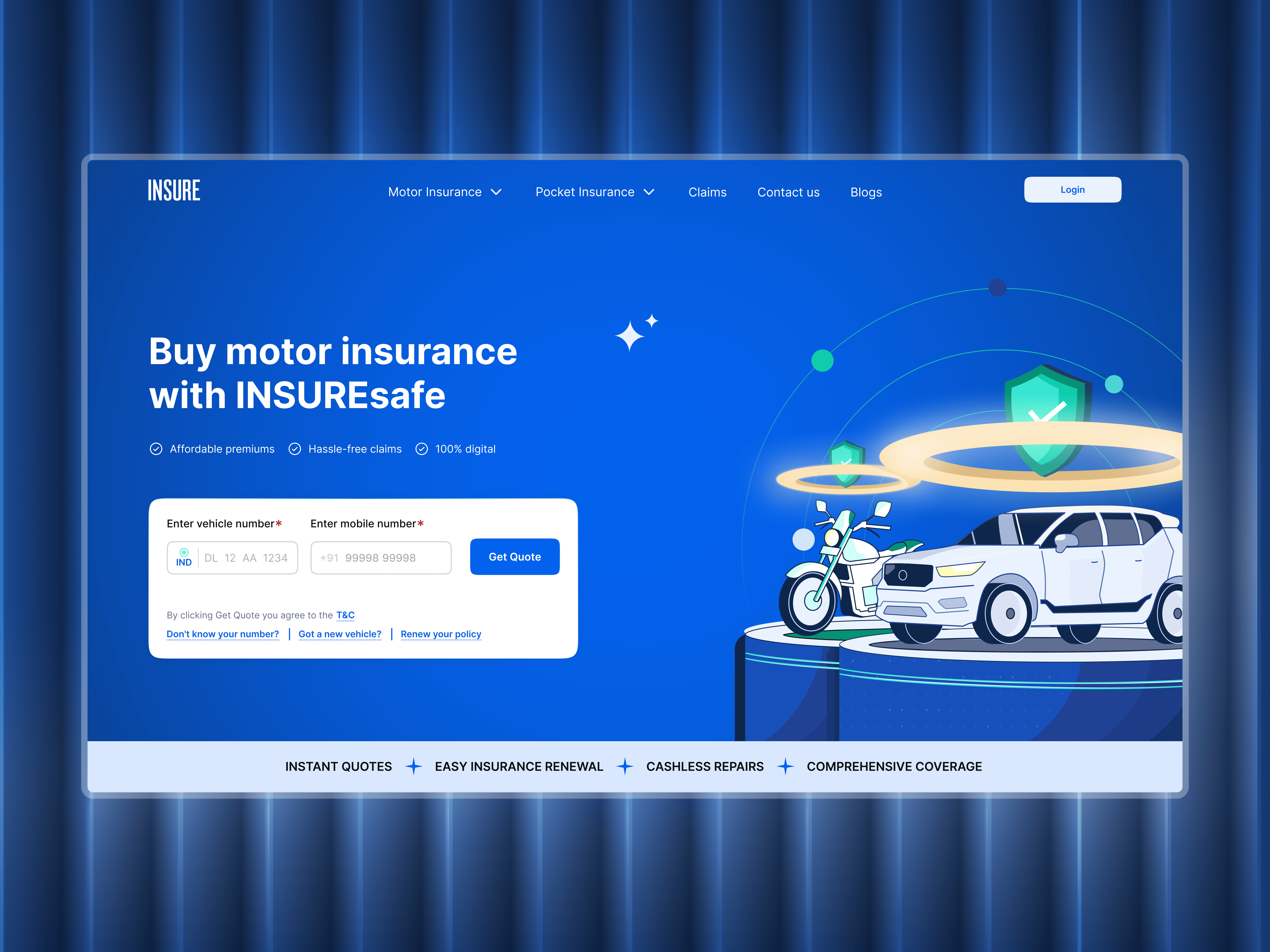 Insurance website landing page