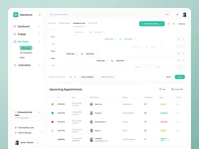 Doctor Appointment Management Dashboard Design ✦ AlienDocto appointment booking booking dashboard dashboard design doctor doctor appointment app doctor appointment scheduling enterprise software healthcare healthcare saas dashboard medical crm dashboard medical dashboard medical saas dashboard modern ui mvp design patient management dashboard practice management dashboard product design saas product design ui ux design web app