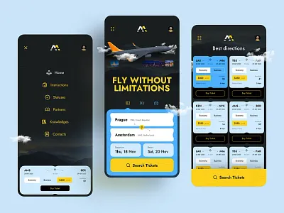 App Design Concept 3 Screens 3d animation graphic design ui