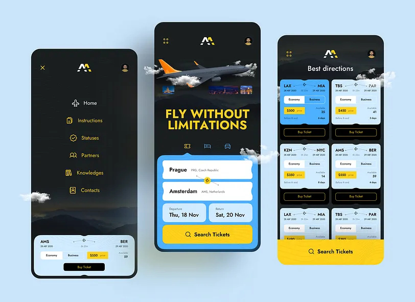 Example of App Design Concept 3 Screens
