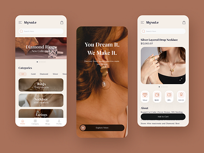 Jewellery Store App app blue branding design ecommerce jewellery logo mobile store ui ux