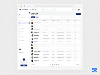 Dashboard User List Design by Samsad Rashid on Dribbble