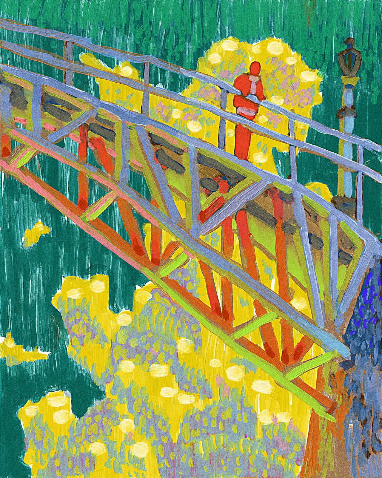 Bridge bridge cloud color design exploration fauvism illustration impressionism landscape oil painting postimpressionism sky texture