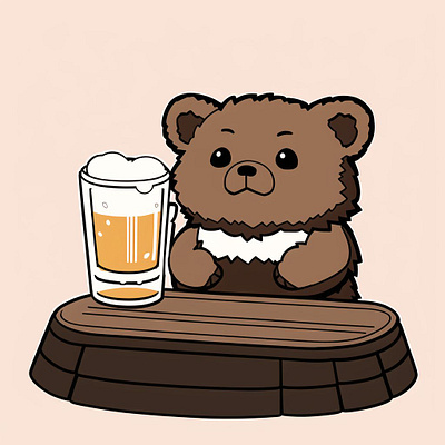 Happy Bear With Its Beer 2d art artwork conanjett concept creative design digital drawing illustration