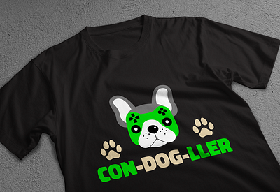 Gamer Dog walker T-shirt Design dog lover gaming gaming shirt design