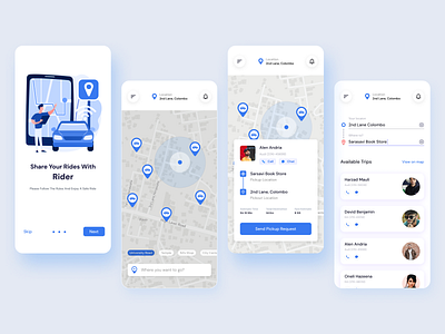 Ride Sharing App app design mobile ui ui ux ux