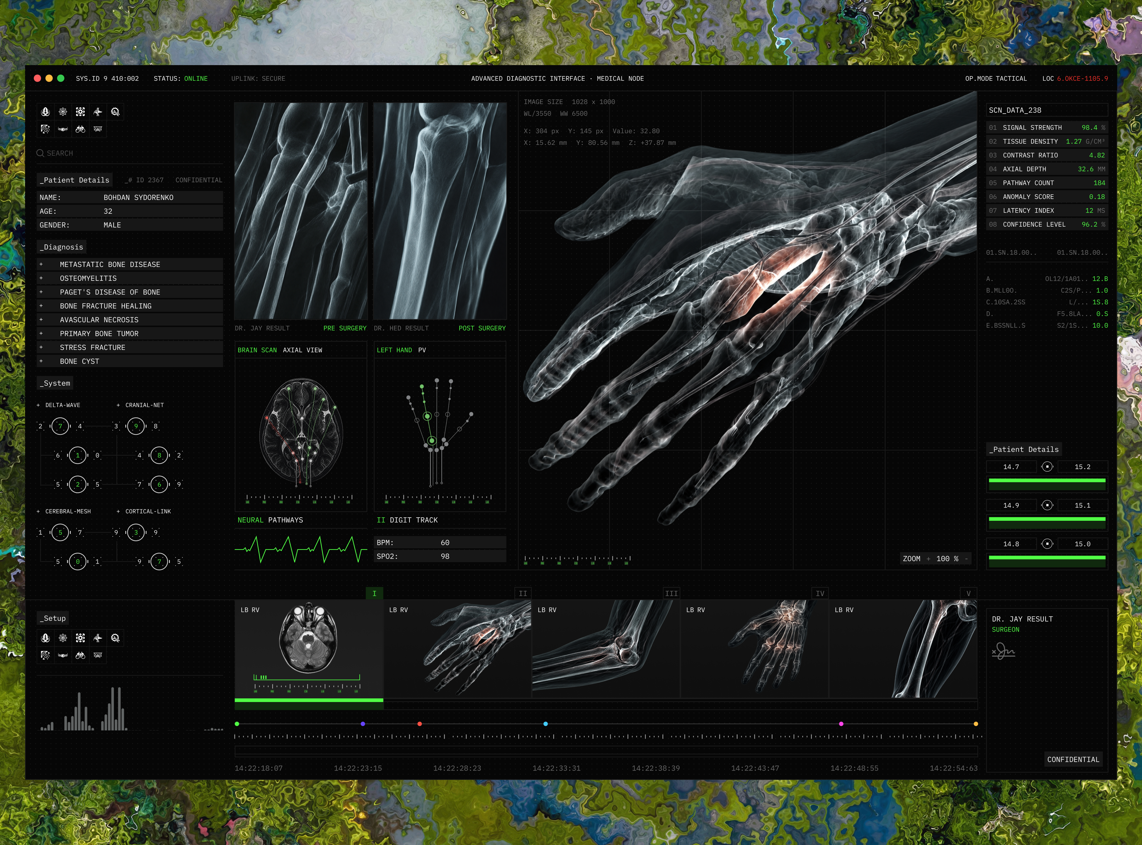 Futuristic Body Scan Dashboard clean dashboard design health scan minimal skeleton dashboard startup tech ui ui design