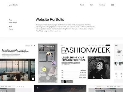 Agency Portfolio Page Design agency portfolio agency website clean design creative agency creative portfolio design agency design studio digital agency framer website landing page minimal design minimal ui portfolio page portfolio website studio website ui web design web design portfolio website design website portfolio