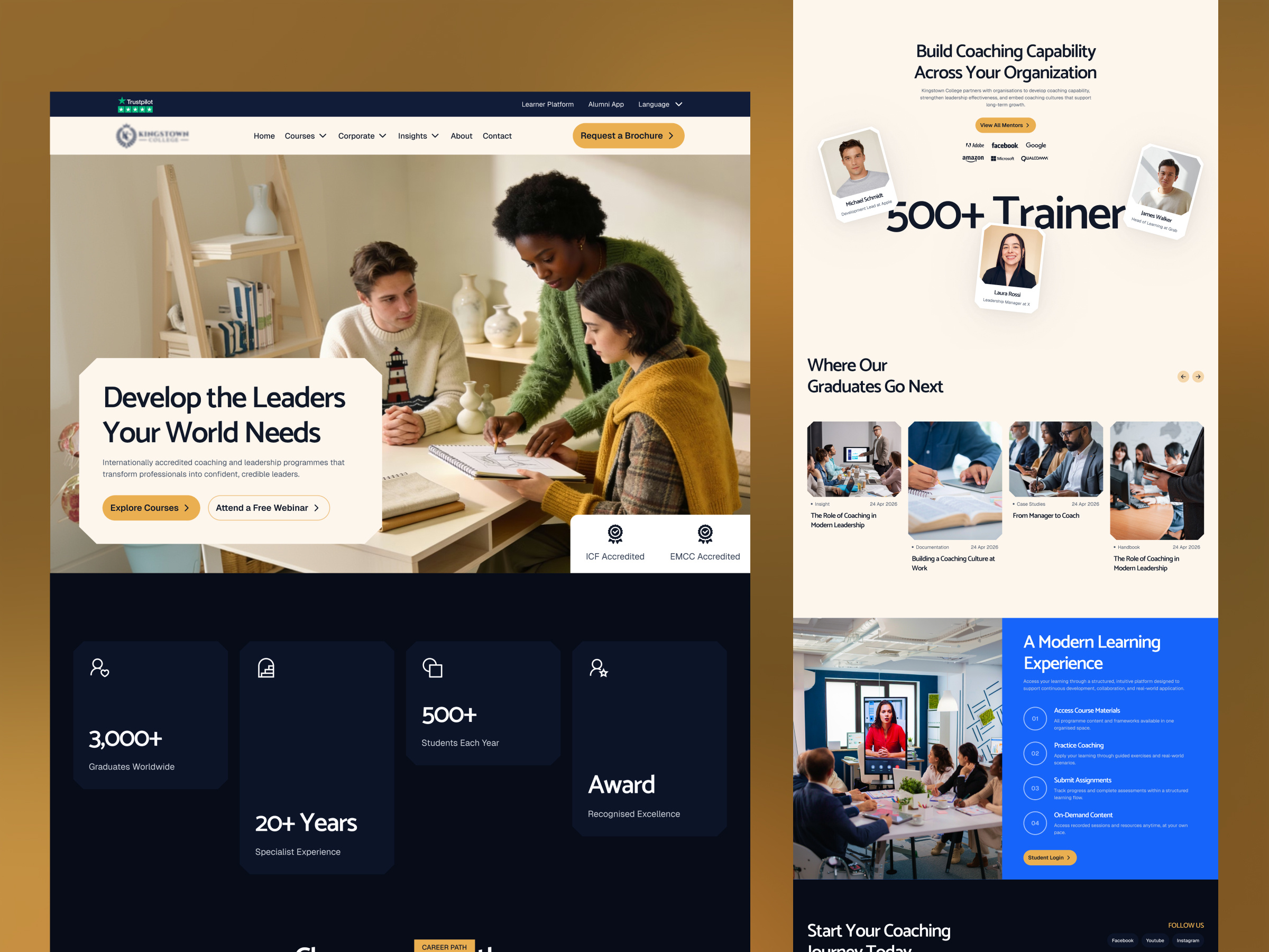 Example of Elearning Platform - Landing Page Design