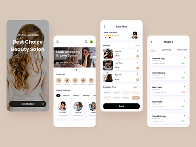 Saloon App app branding design mobile saloon ui ux