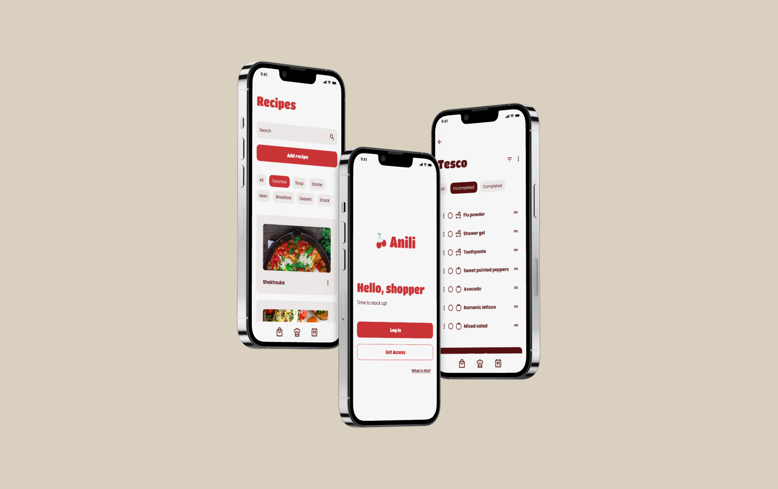 Anili - Shopping list application app branding ui ux