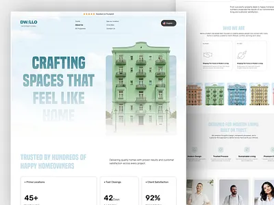 Dwello ✦ Real Estate About Page 🏢✨ design system details page landing page landing page design landing page ui modern ui product page property listing property management property website real estate real estate platform real estate ui real estate website responsive design ui design ux ui uxury real estate website web design website design