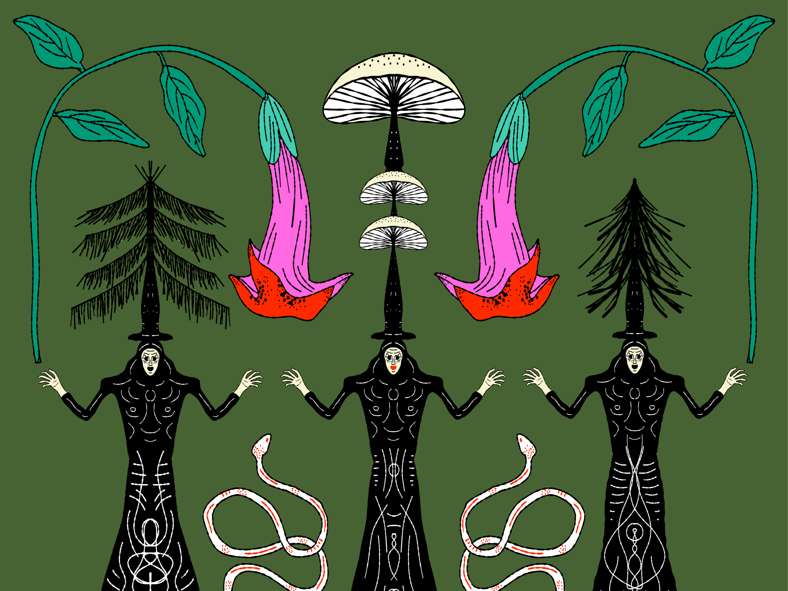 The Three Sisters of the Forest Art Print