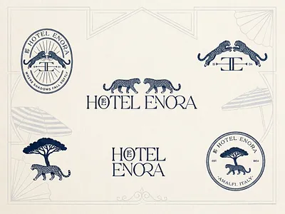 Le Hotel Enora Logo branding elegant heritage hotel hotelbrand italy leopard logo luxury minimal packaging vintage