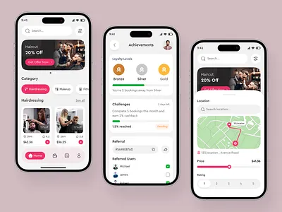LuxeLook – Beauty Appointment App app beautyapp beautybooking beautyui bookingapp cleanui dribbbleui figmaui iosappdesign mobileapp mobileappdesign modernui salonapp salonbooking spaapp uidesign uiuxdesign uxdesign web