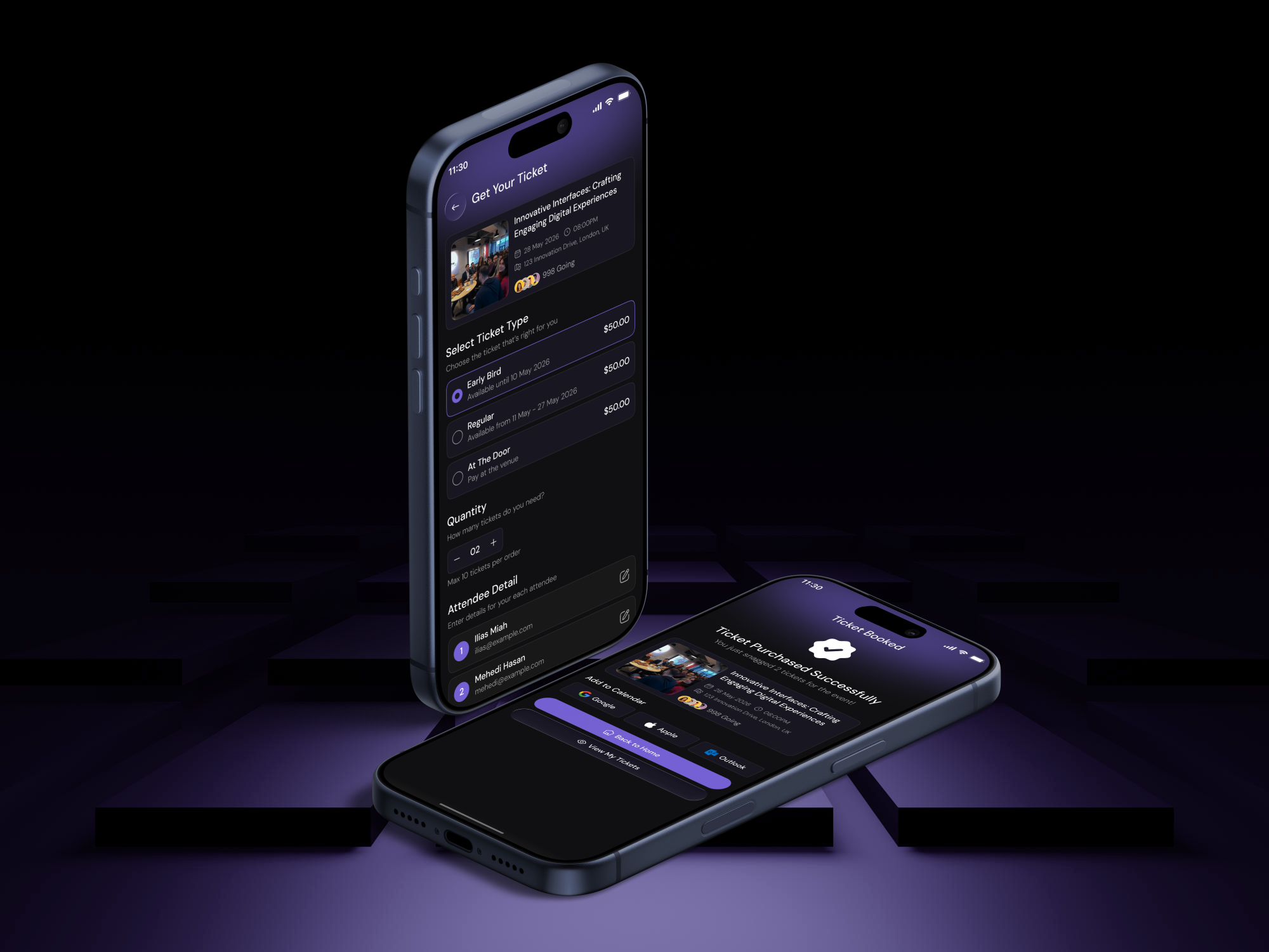 Event Management Mobile App UIUX Design app interface product service startup ui ux web