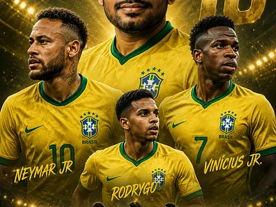 ⚽ Brasil 2026 — Sports Poster Concept brasil 2026 cinematic lighting digital art football artwork graphic design photo manipulation photoshop poster design sports branding sports poster visual design