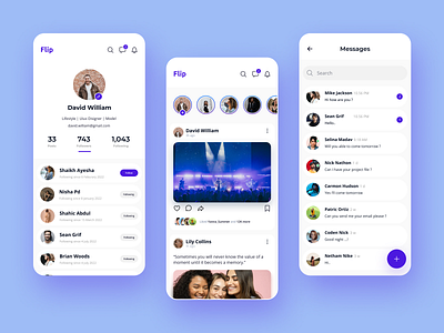 Social Media App app design mobile social media ui ui ux ux