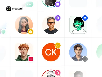 Create UI Design System - Avatar Components avatar avatar badge avatar component avatar group avatar set badge status code library design system profile photo profile picture ui ui design ui kit ux ux design