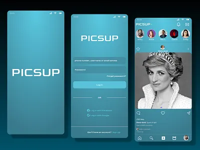 PICSUP app branding design graphic design logo ui ux
