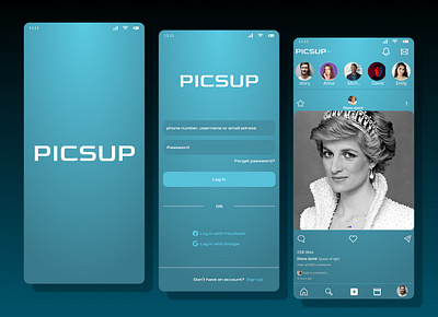 PICSUP app branding design graphic design logo ui ux