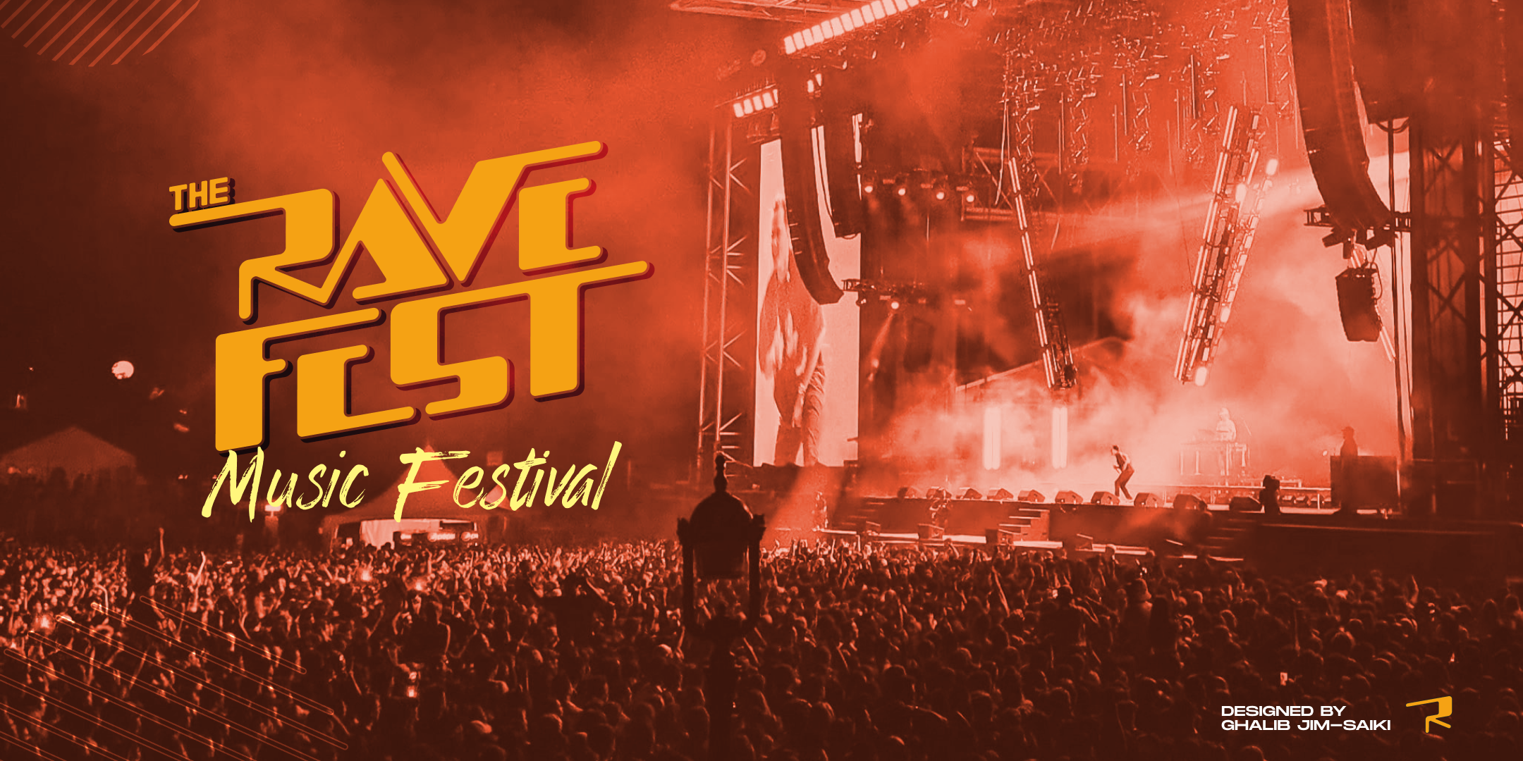 The Rave Fest Visual Identity branding colourful concert creative design festival figma fun graphic design illustrator logo music ticket vector wordmark