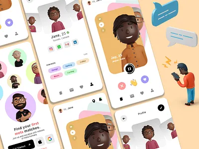 Dating App: mobile app design app dating dating app design meet mobileapp people ui