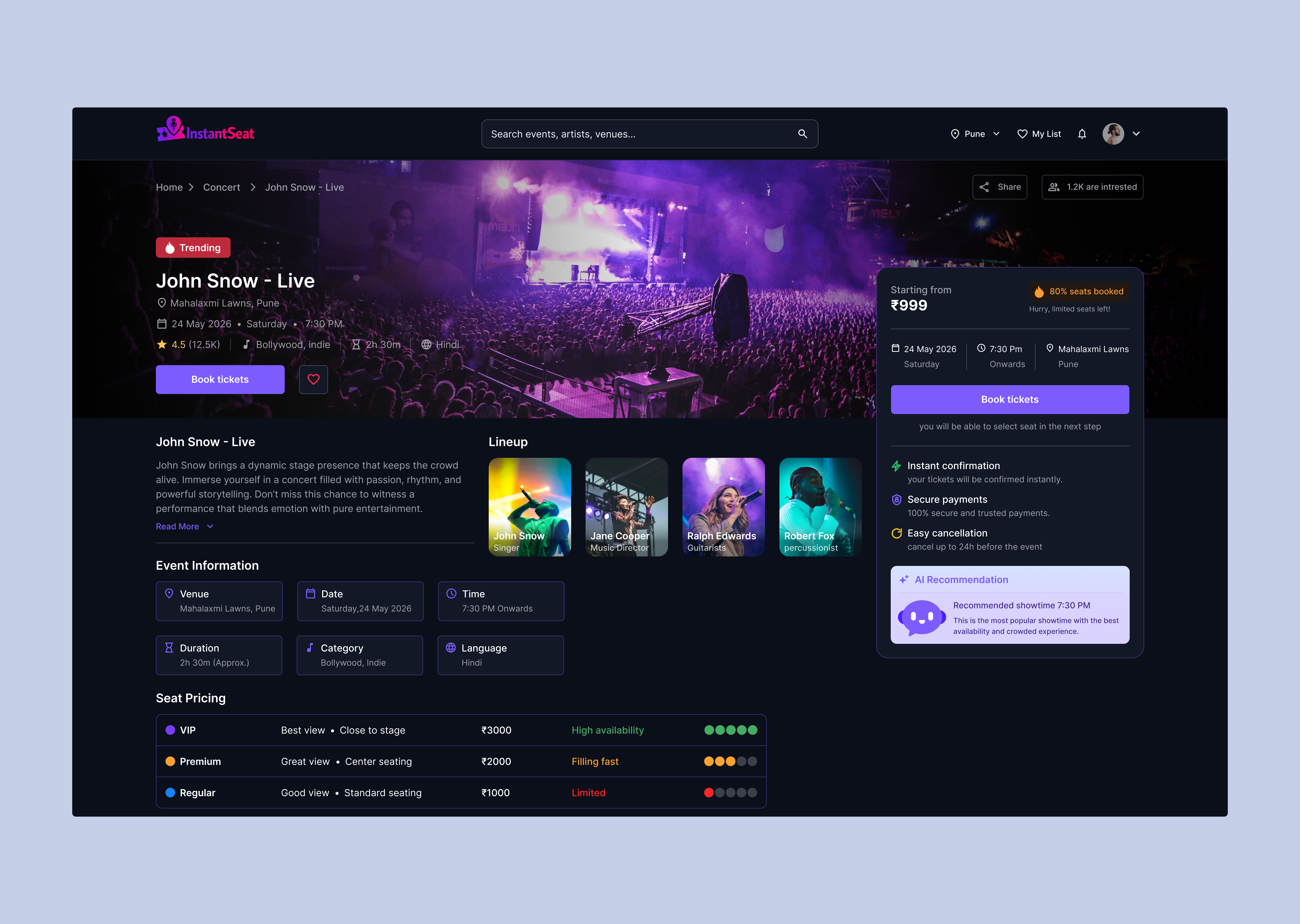 Instant Seat — Event Detail Experience