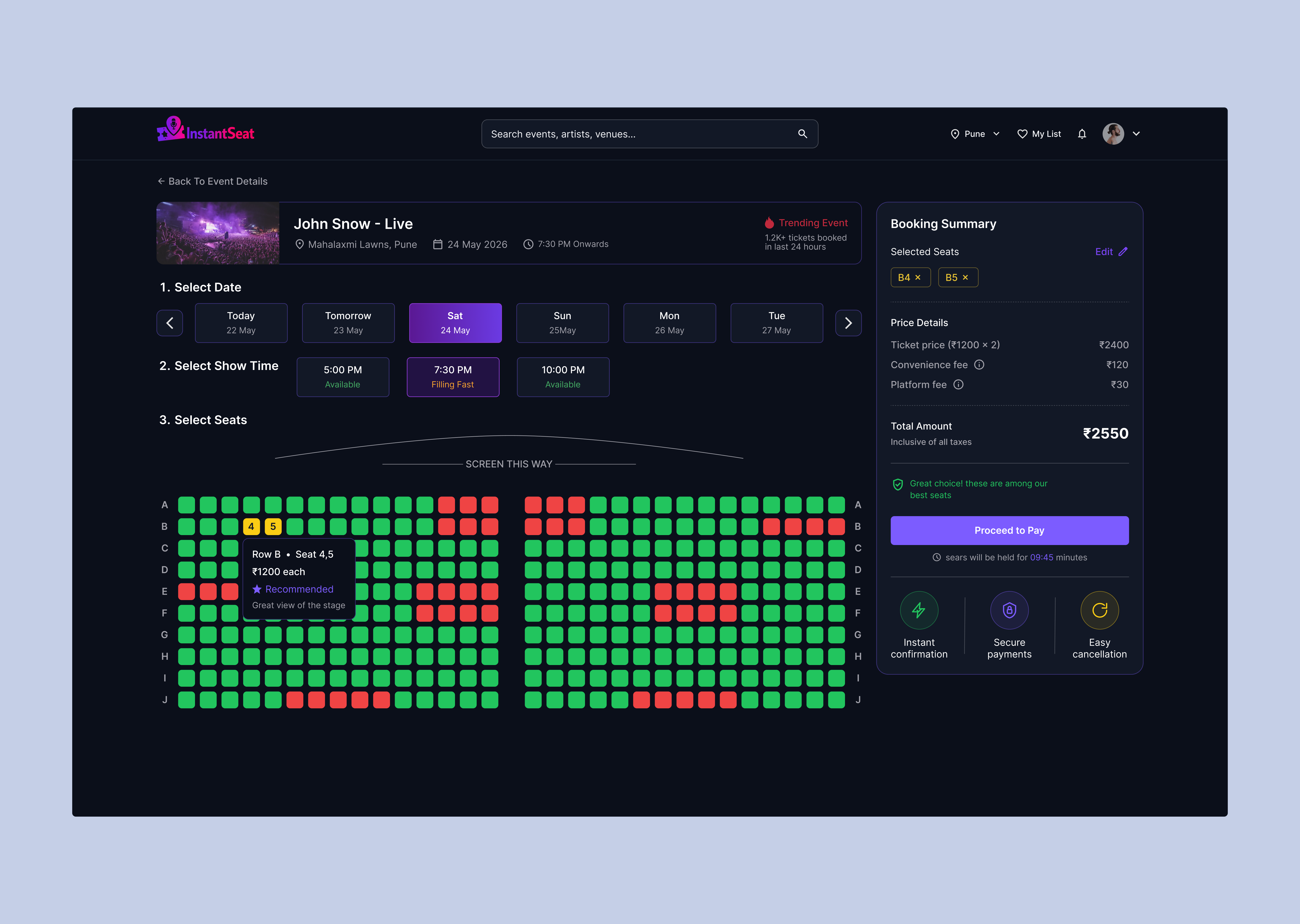 Instant Seat — Seat Selection Experience