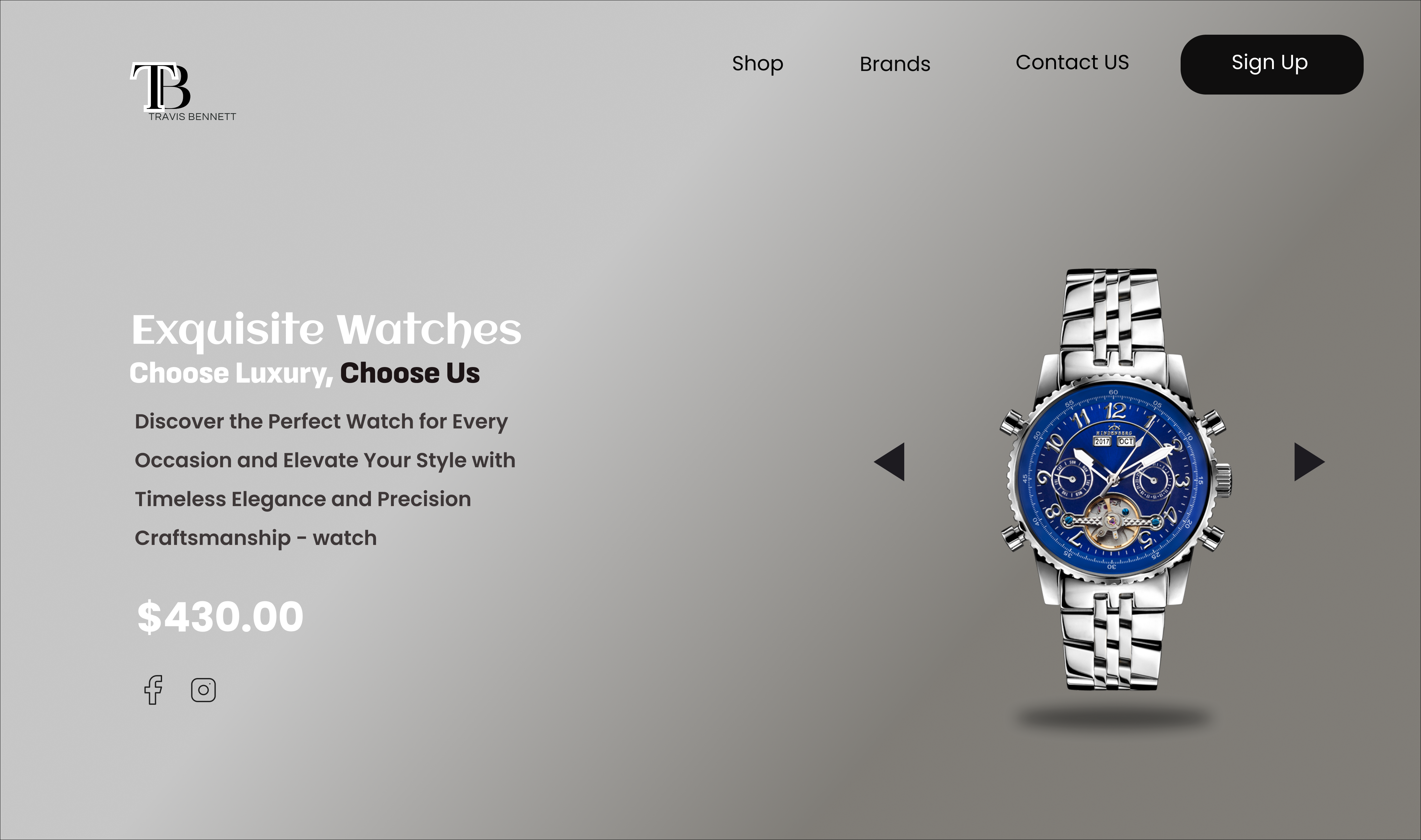 Luxury Watch E-Commerce Landing Page conversion rate figma designer landing page design luxury ecommerce minimalist web design premium ui watch website web design