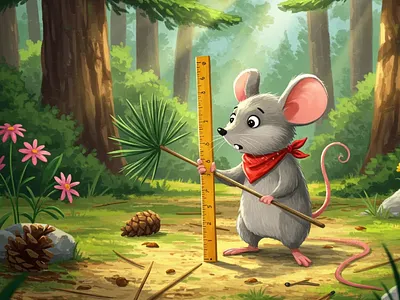 The Forest Architect Little Mouse & The Golden Ratio animal character book cover art character design childrens book illustration childrens publishing concept art cute mouse digital painting educational illustration forest scene kids illustration mouse illustration nature background nursery decor picture book storybook art visual storytelling whimsical art