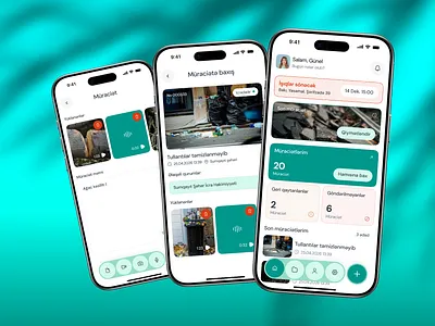 ASAN Müraciət - Mobile App [Redesign] app card design emergency green help minimal mobile navbar sos ui upload