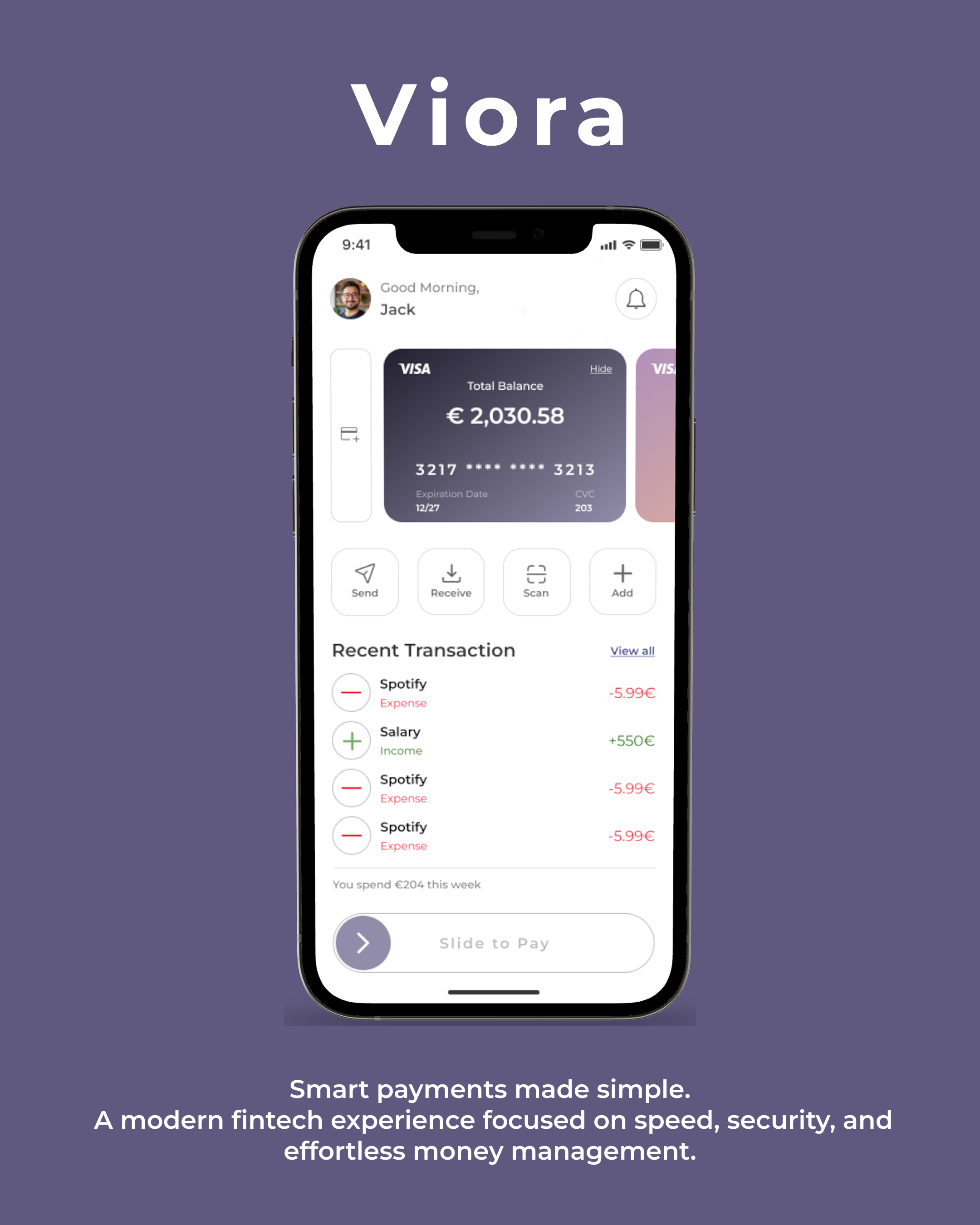 Viora— Mobile Payment App UI Design