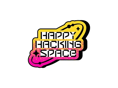 Happy Hacker SPACE branding cyber design futuristic graphic design icon icon set illustration logo mecha sci fi space star sticker typography ui ux vector