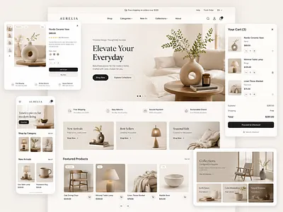 AURELIA Minimal E-commerce Website Concept design ui