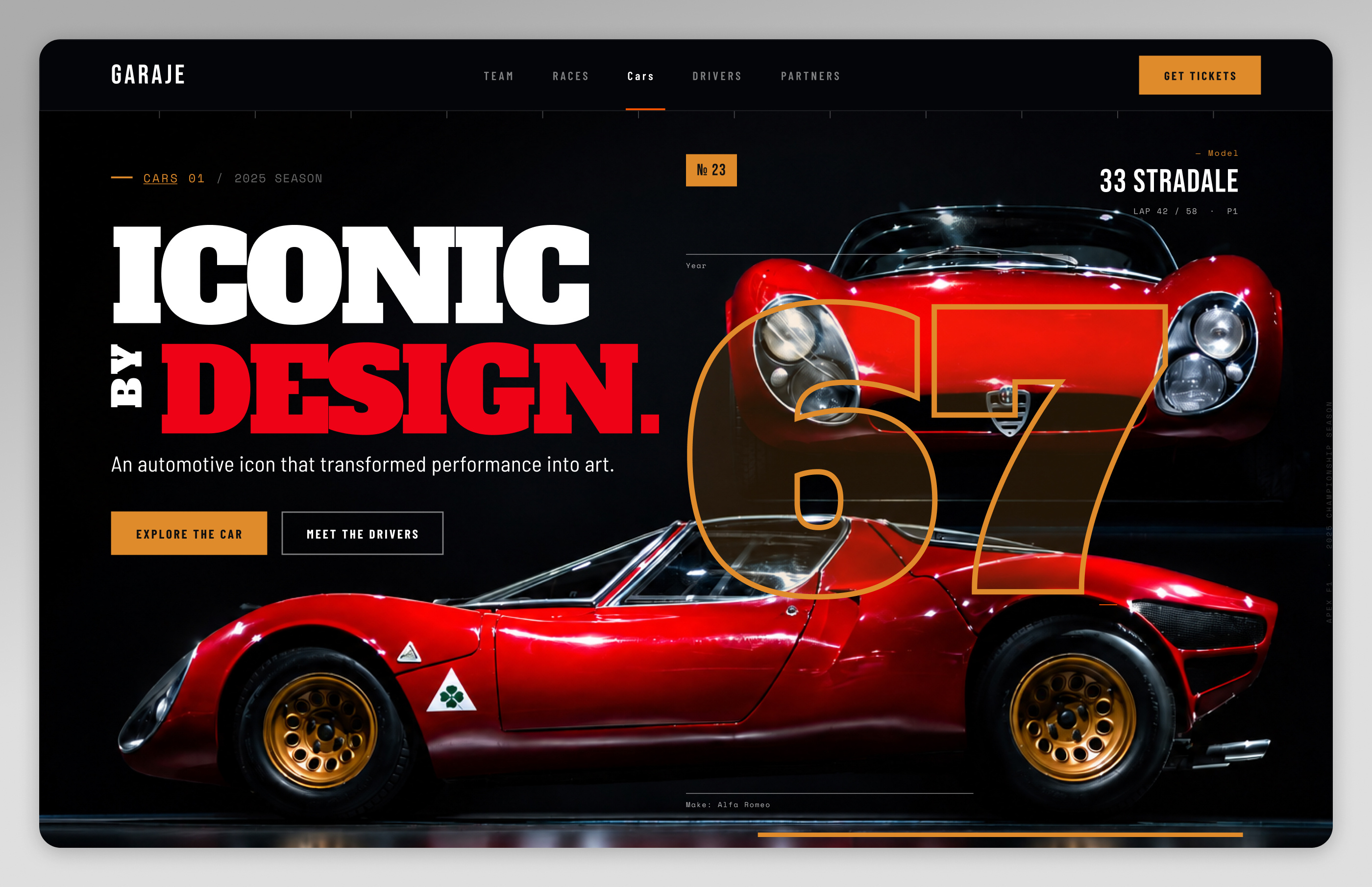 AR - 33 STRADALE automobile design graphic design typography ui ux
