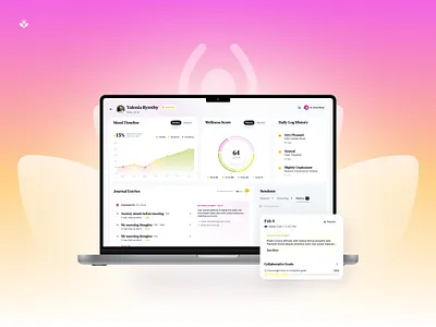 WellNest Patient Detail Web App 10am space ai design ai insights analytics artificial intelligence clinical dashboard dashboard design data visualization health tech healthcare interaction design journal mental health mood tracking patient data product design saas ui design ux design web app