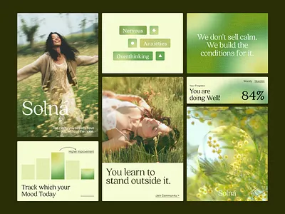 Solna - Wellness Platform Visual Identity branding health tech logo branding visual branding visual direction visual identity