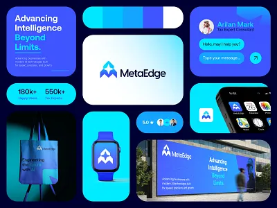 MetaEdge Ai Branding | Ai Logo Design | Ai Visual Identity ai brand guidelines ai company artificial intelligence branding clean design fintech identity logo design logotype mark meta minimal saas smart logo symbol technology vector visual identity web3