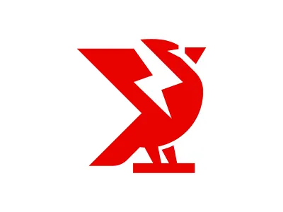 Cardinal Thunder Logo animal logo bird thunder logo branding cardinal logo cardinal thunder logo design graphic design illustration logo thunder logo vector