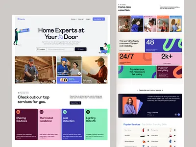Home Services & Handyman Booking Website Design booking cleaning services featured service handyman website home repair home service website home services hvac website landing page ui local services multipurpose services on demand services plumber service plumbing plumbing services professional service website service booking service marketplace service platform service website design