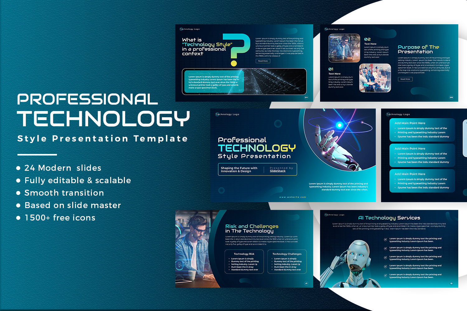 Professional Technology Style Presentation ai analytics branding business corporate data digital futuristic innovation minimal modern presentation professional slides software startup strategy tech technology template