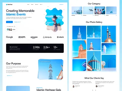 NurFest Islamic Event Landing Page community website event landing page event management halal business islamic community islamic event landing page islamic event website islamic landingpage islamic product design islamic ui design islamic uiux islamic website minimal landingpage modern landingpage muslim app muslim website