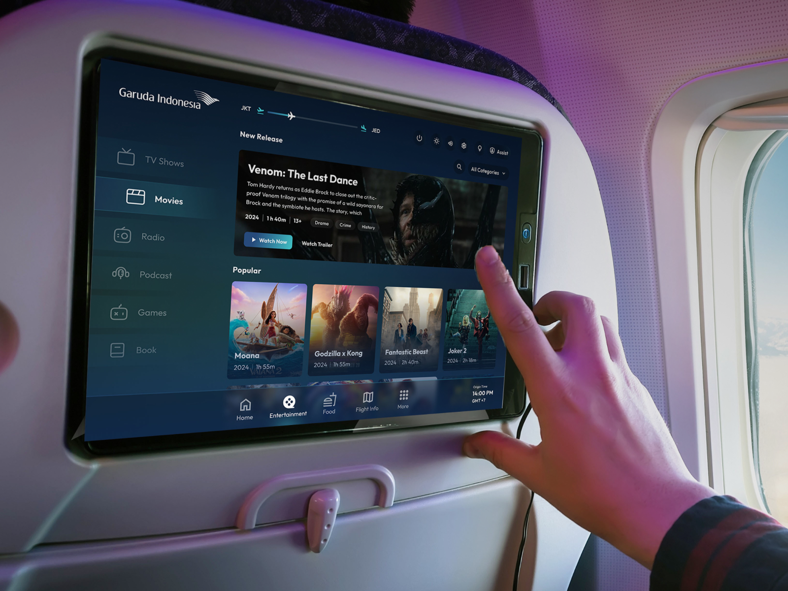 Example of Garuda Indonesia - Inflight Entertainment SAAS Dashboard