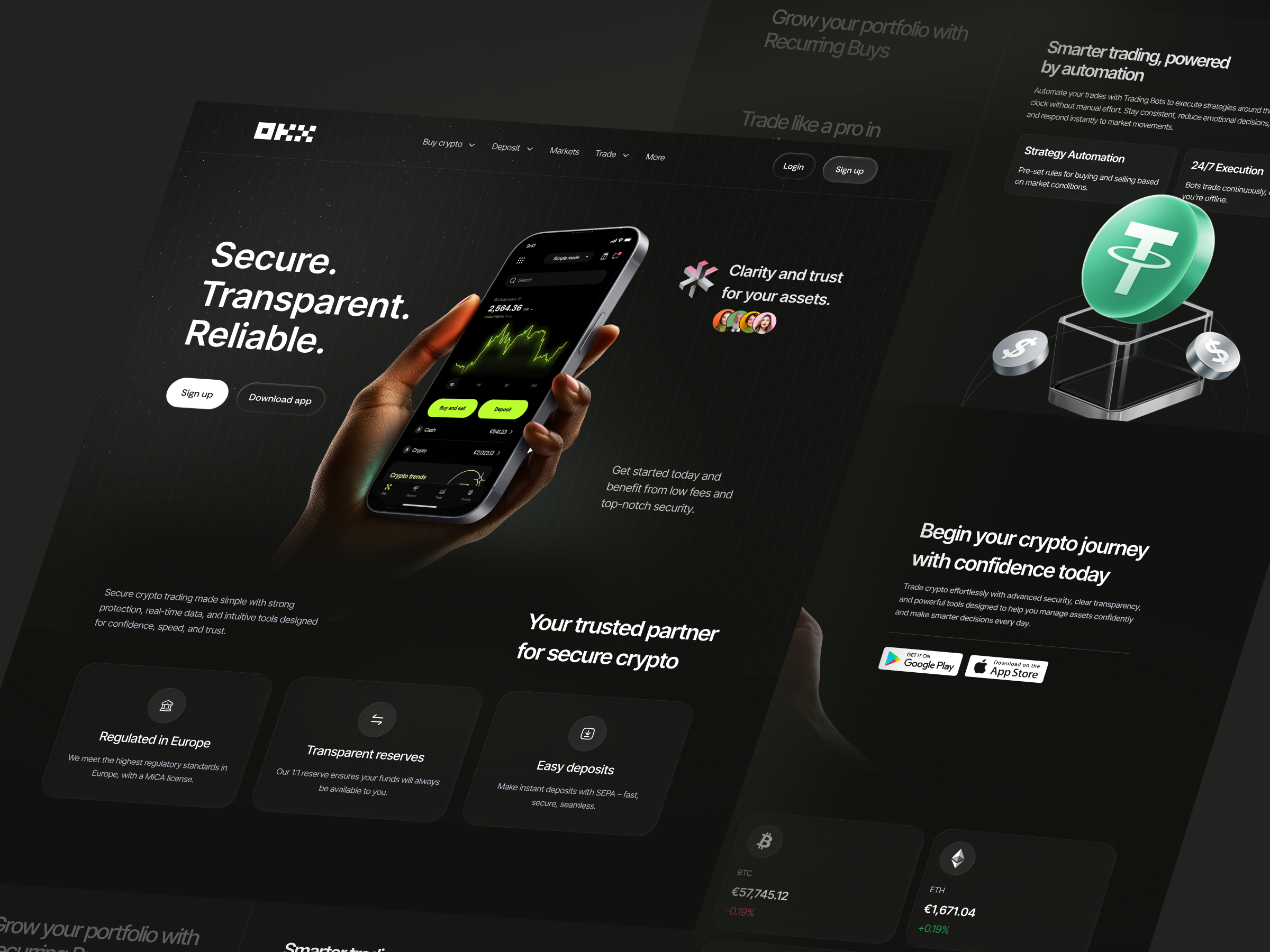 Crypto Wallet Landing Page Design blockchain finance crypto crypto design crypto interface crypto marketplace crypto security crypto wallet crypto wallet platform cryptocurrency design digital currency digital finance digital trading financial design financial ecosystem landing page design payments product trading interface wallet web
