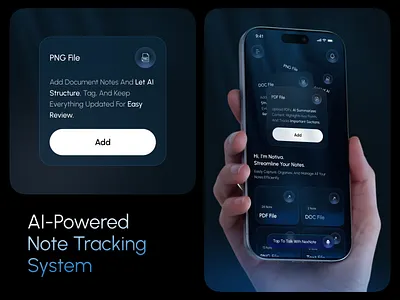 Agentic Note Tracking Mobile App agentic ai agentic experience ai ai agent ai assistant ai notes app ai productivity app design digital notes document tracker intelligent system mobile mobile app note management note organizer note tracking saas app smart notes ui ux