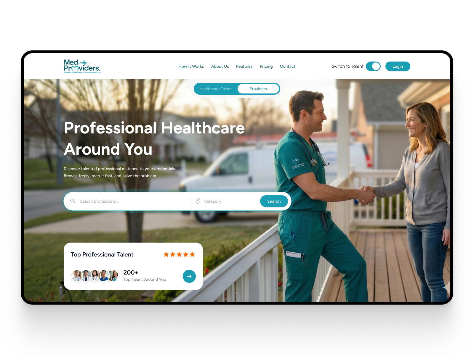 Healthcare Recruitment and Patient Matching Platform Web UI artificial intelligence ats system clean layout healthcare interface design job board landing page medical app medical talent portal product design recruitment platform saas dashboard schedule ui tracking ui user experience user interface ux web design